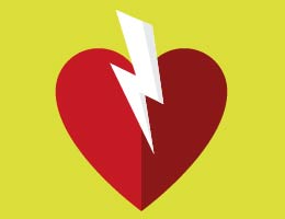  Heart with a lightning bolt striking it